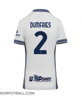 Billige Fotballdrakt Inter Milan Denzel Dumfries #2 Replika Bortedrakt Dame 2024-25 Kortermet